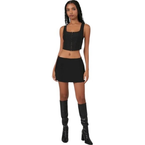 Forever 21 women's black hook-and-eye corset top size M - Picture 2 of 5